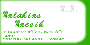 malakias macsik business card